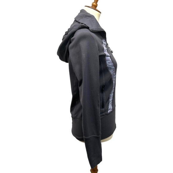 Lululemon Athletica Stride Gray Purple Space Dye Zip Front Hood Athletic Jacket - Picture 8 of 13